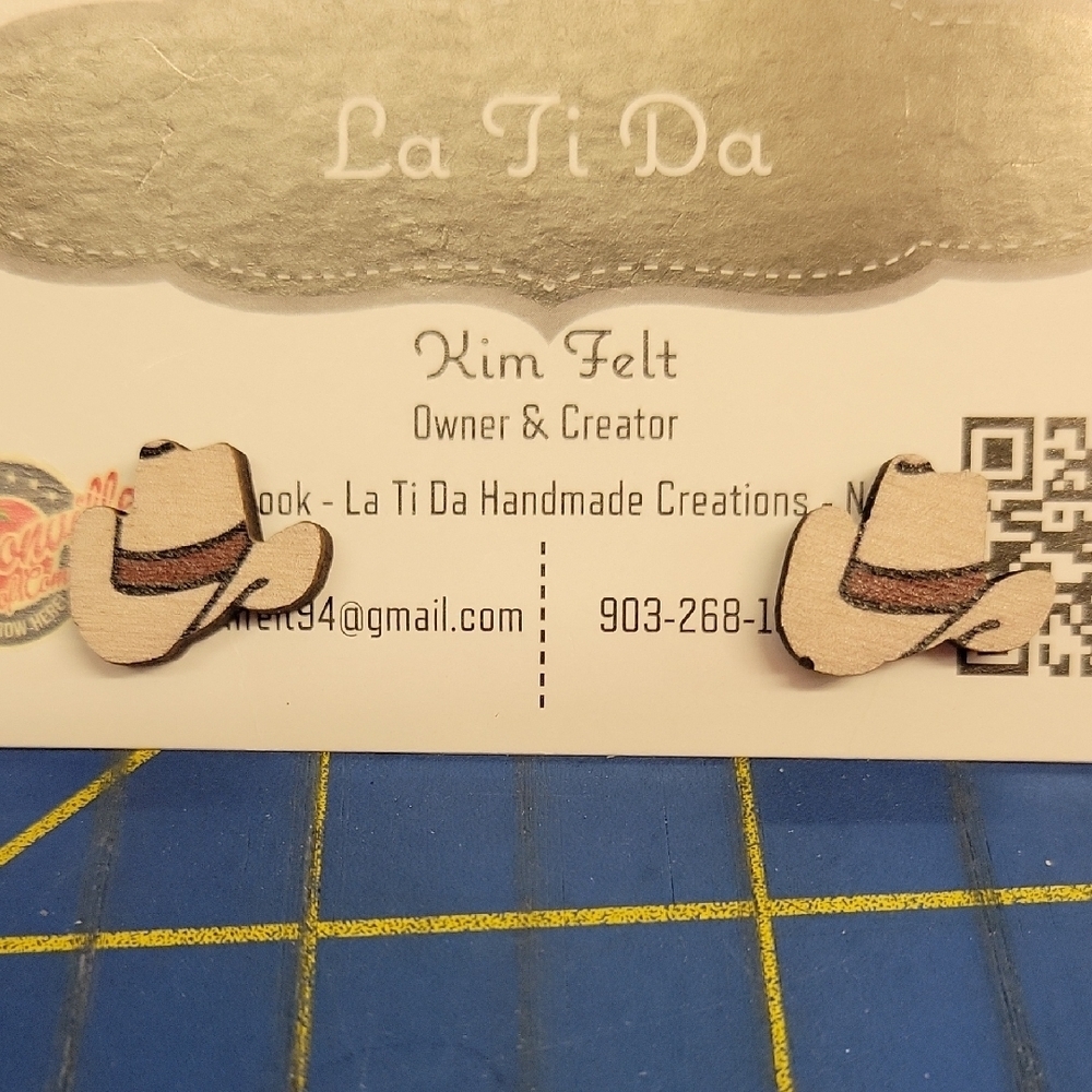 Western Cowboy Hat 0.5" Earrings